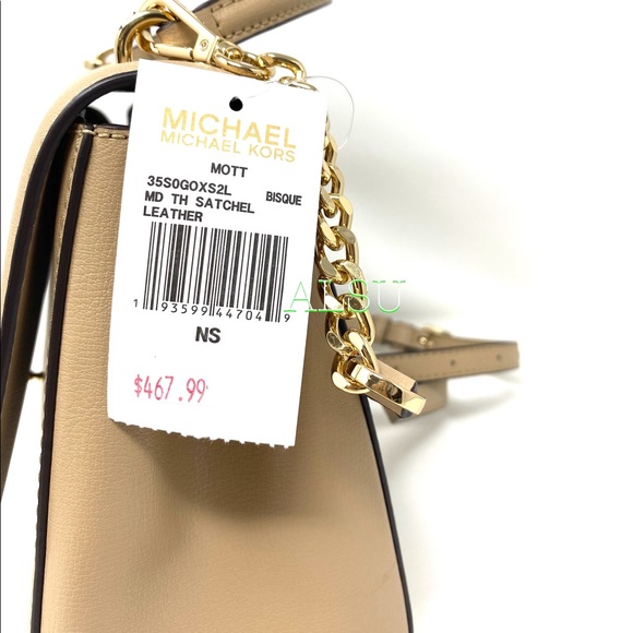 Michael Kors Mott MD TH Satchel Leather Bisque - Picture 8 of 14